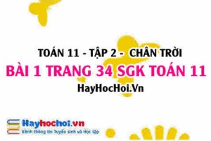 Bài 1 trang 34 Toán 11 tập 2 Chân trời sáng tạo
